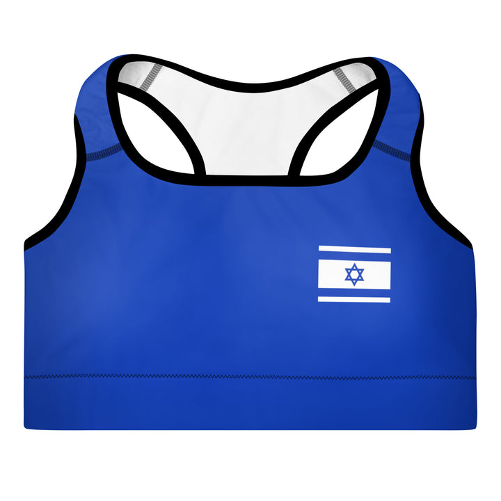 Padded Sports Bra | Israel Flag Blue