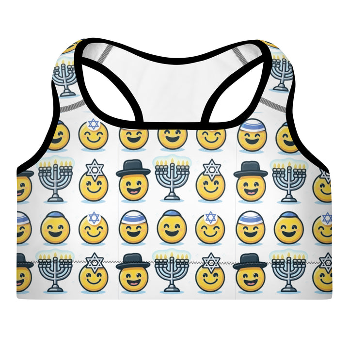 Padded Sports Bra | Jewish Emoji All Over