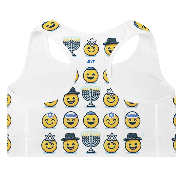 Padded Sports Bra | Jewish Emoji All Over
