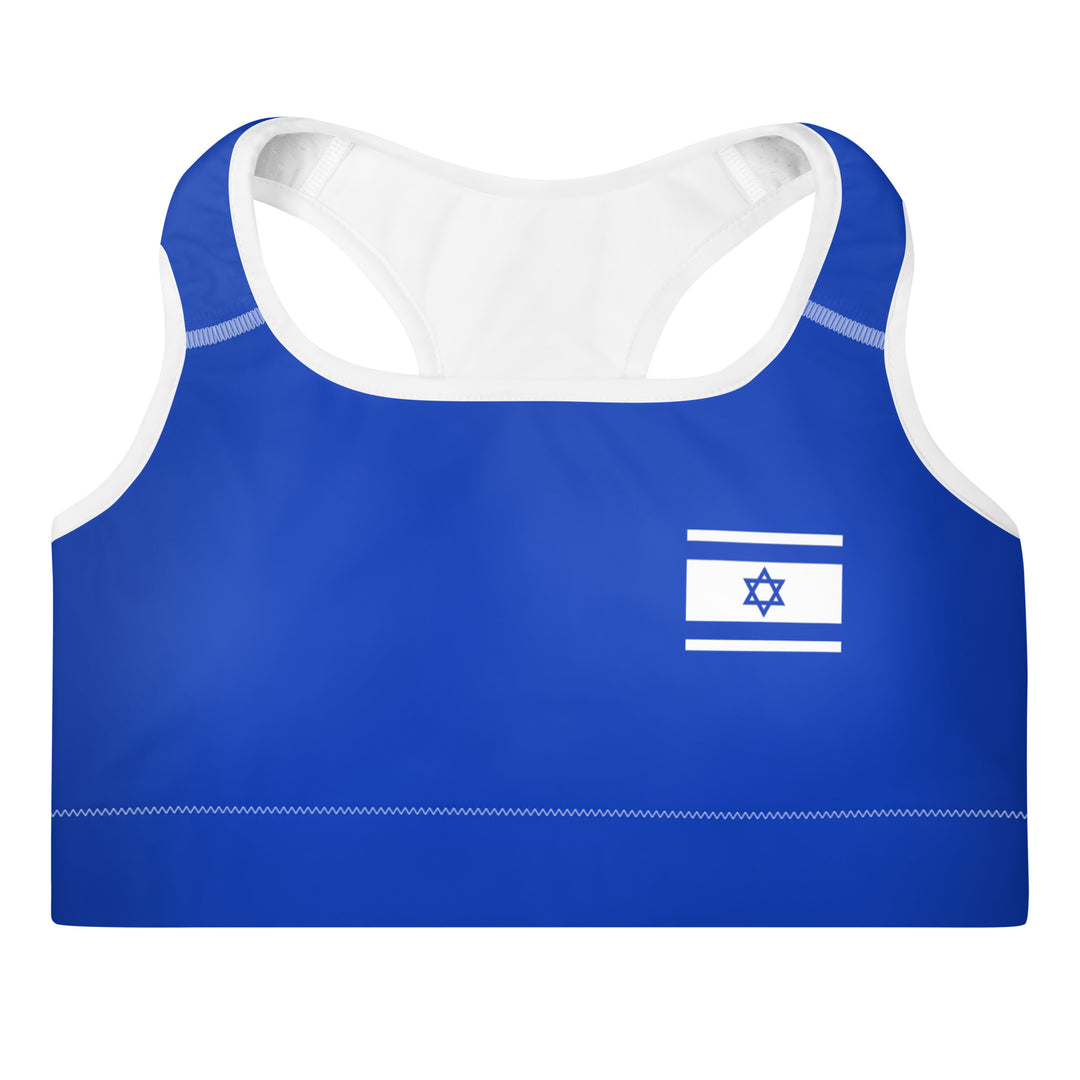 Padded Sports Bra | Israel Flag Blue