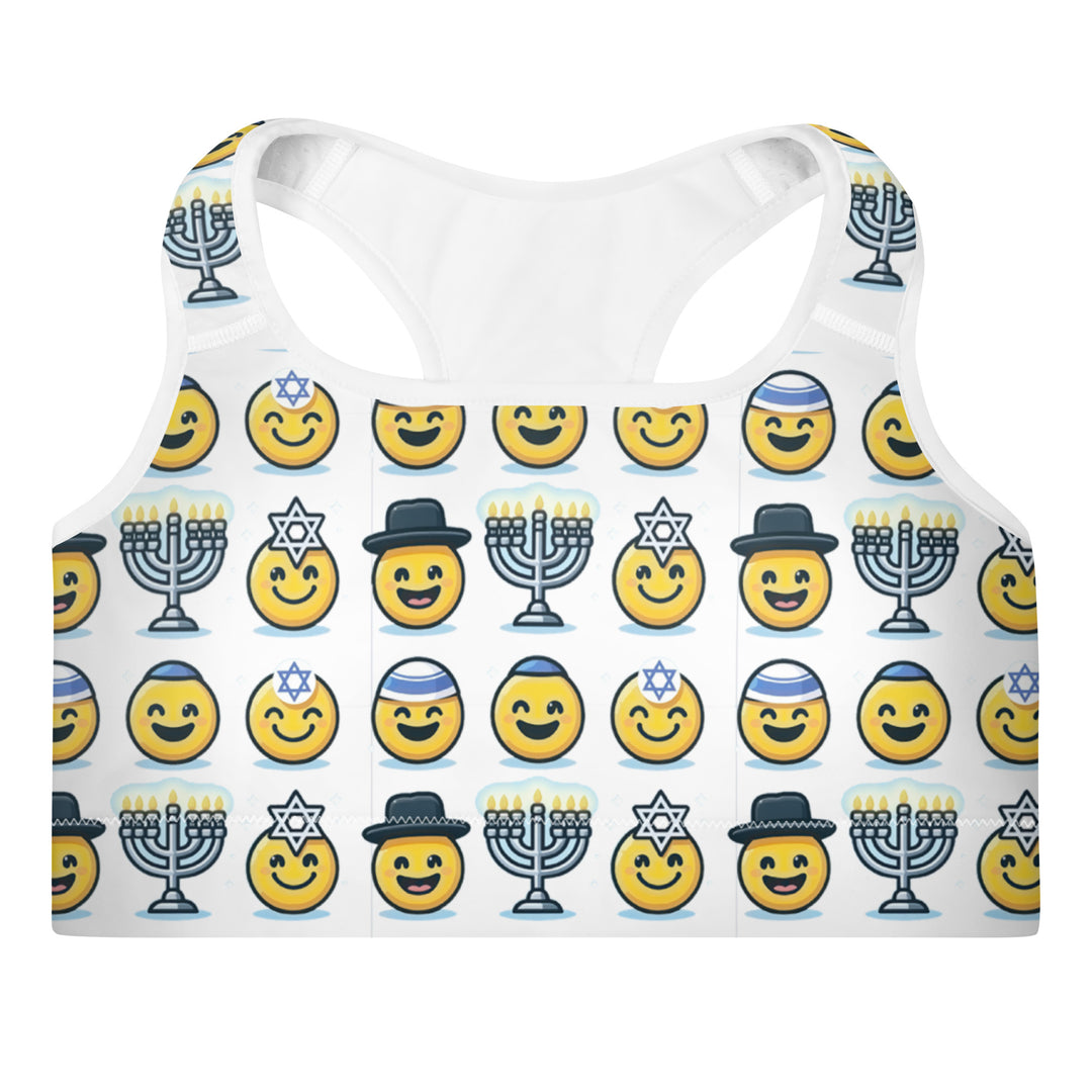 Padded Sports Bra | Jewish Emoji All Over