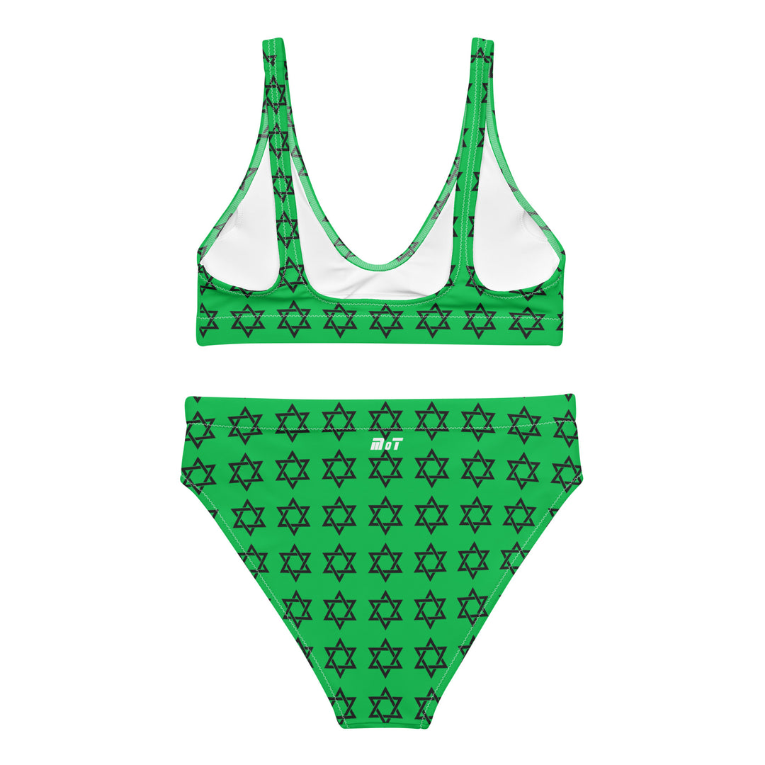 High Waisted Bikini | Magen David Green
