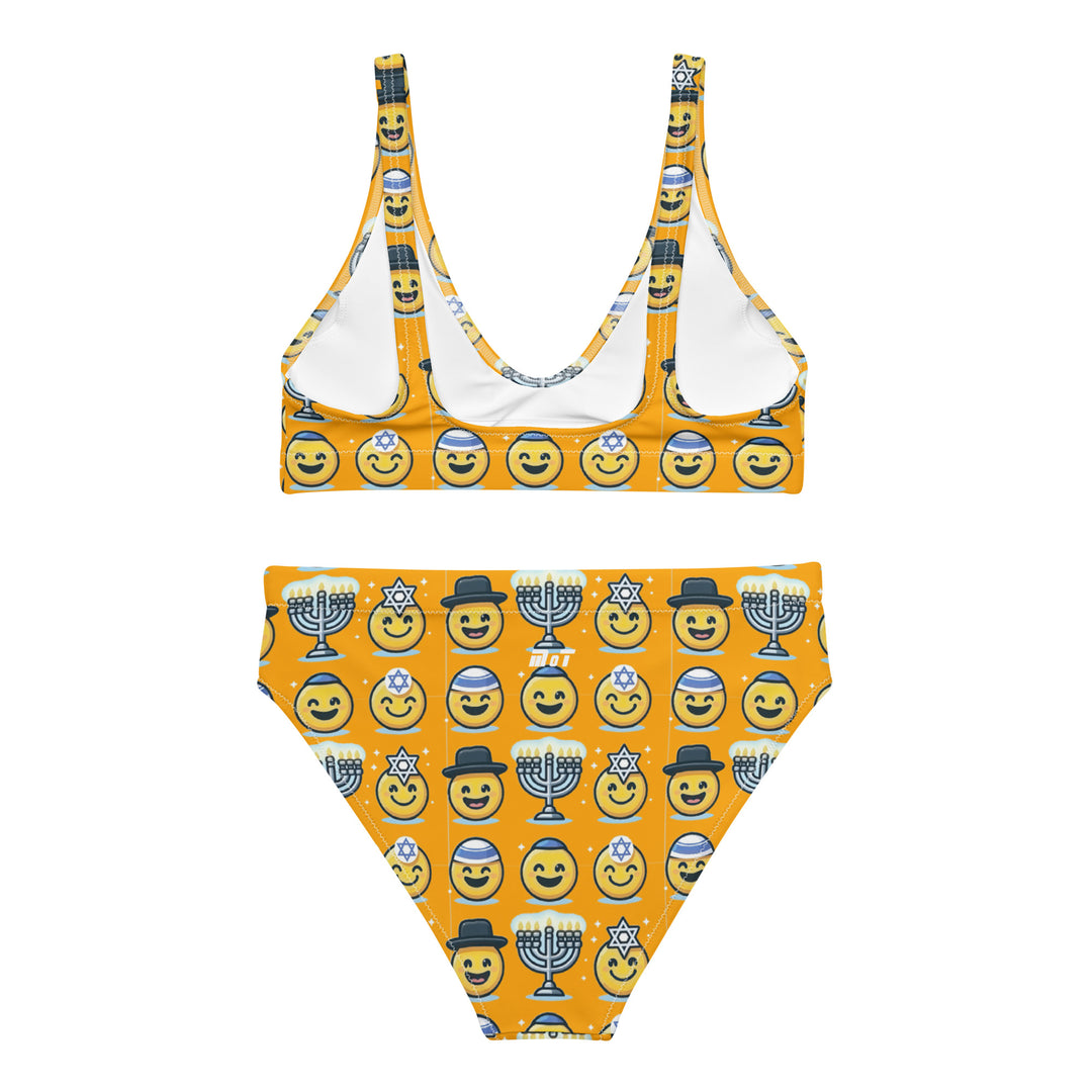 High Waisted Bikini | Jewish Emoji Orange