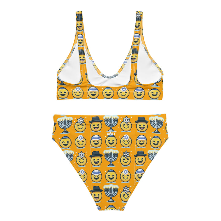 High Waisted Bikini | Jewish Emoji Orange