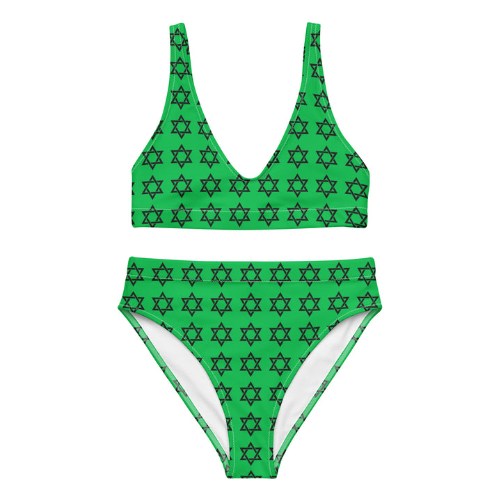 High Waisted Bikini | Magen David Green