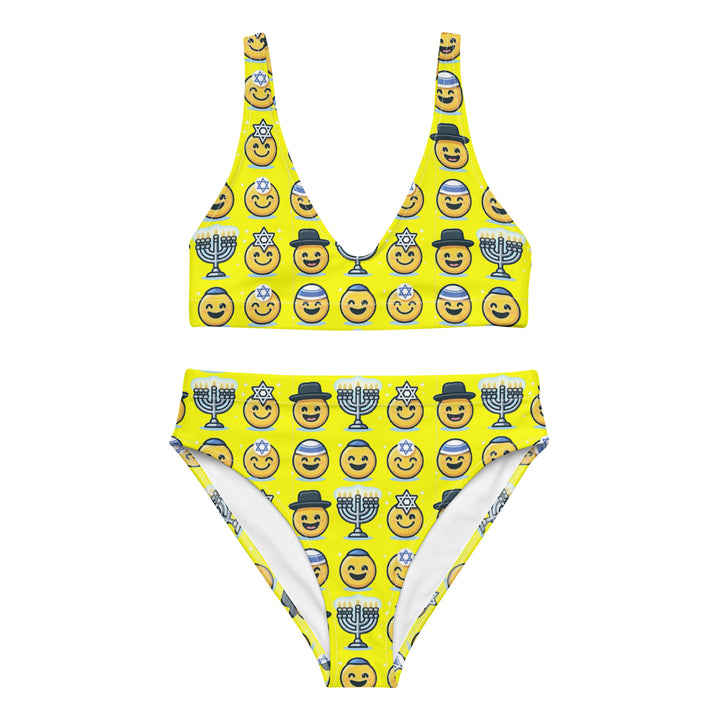 High Waisted Bikini | Jewish Emoji Yellow