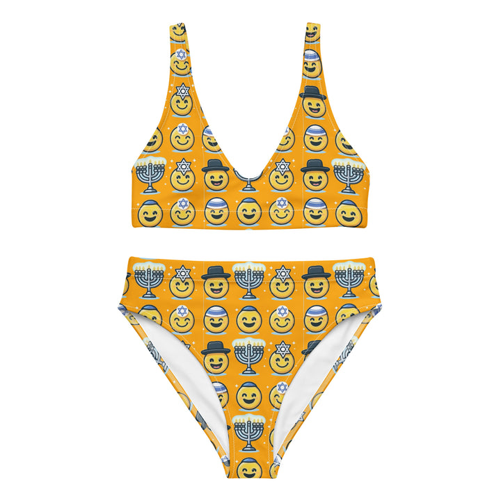 High Waisted Bikini | Jewish Emoji Orange