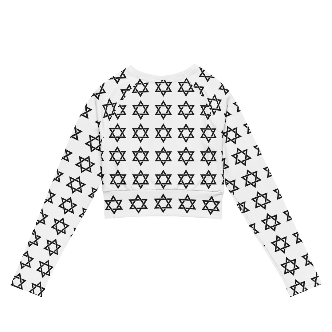 Long Sleeve Crop Top | Magen David All Over