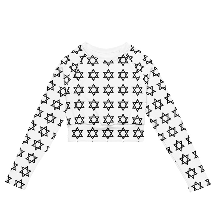 Long Sleeve Crop Top | Magen David All Over