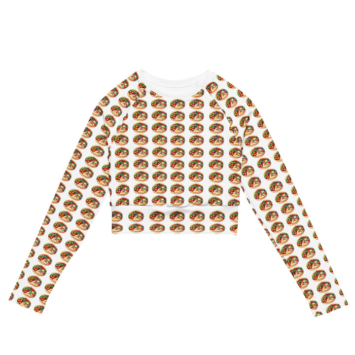 Long Sleeve Crop Top | Falafel Party 16 Bit All Over