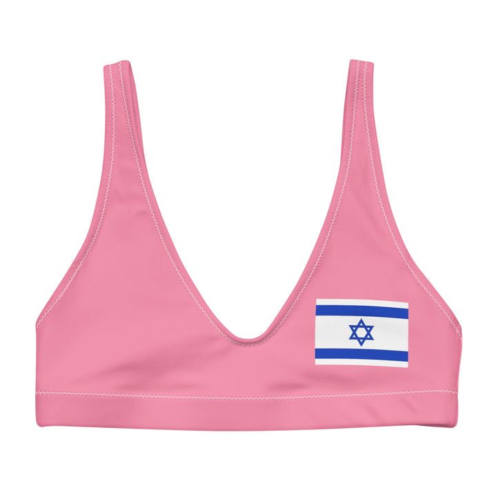 Padded Bikini Top | Israel Flag Pink