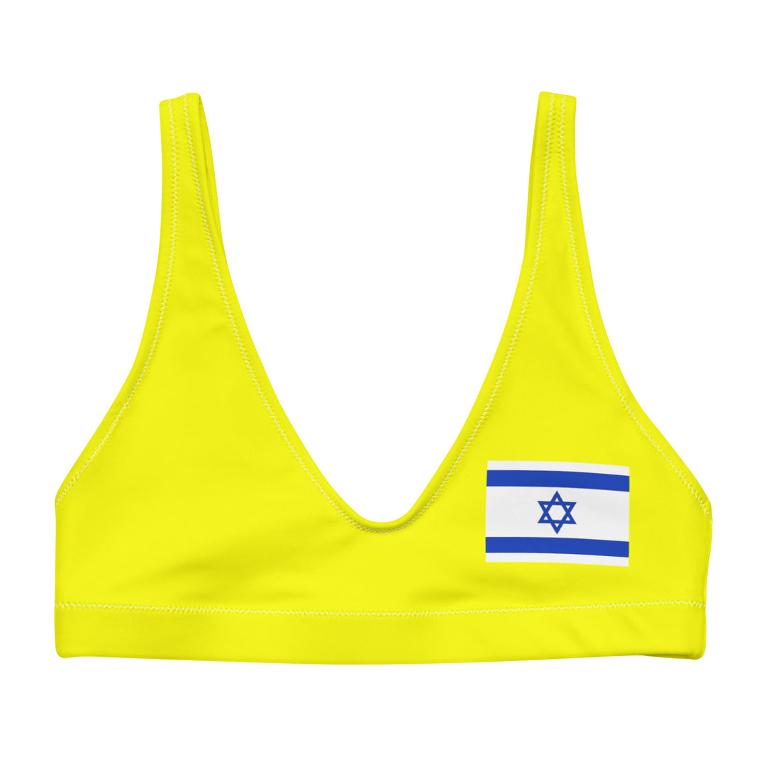 Padded Bikini Top | Israel Flag Yellow