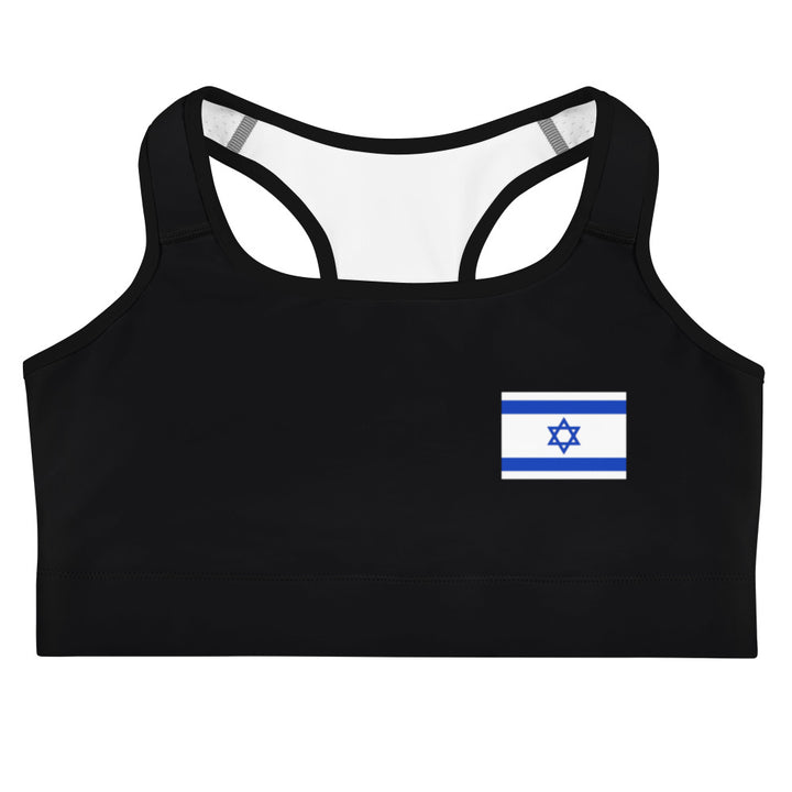 Sports Bra | Israel Flag Black