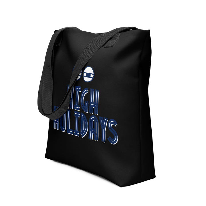 High Holidays Jewish pride tote bag in Black - back view