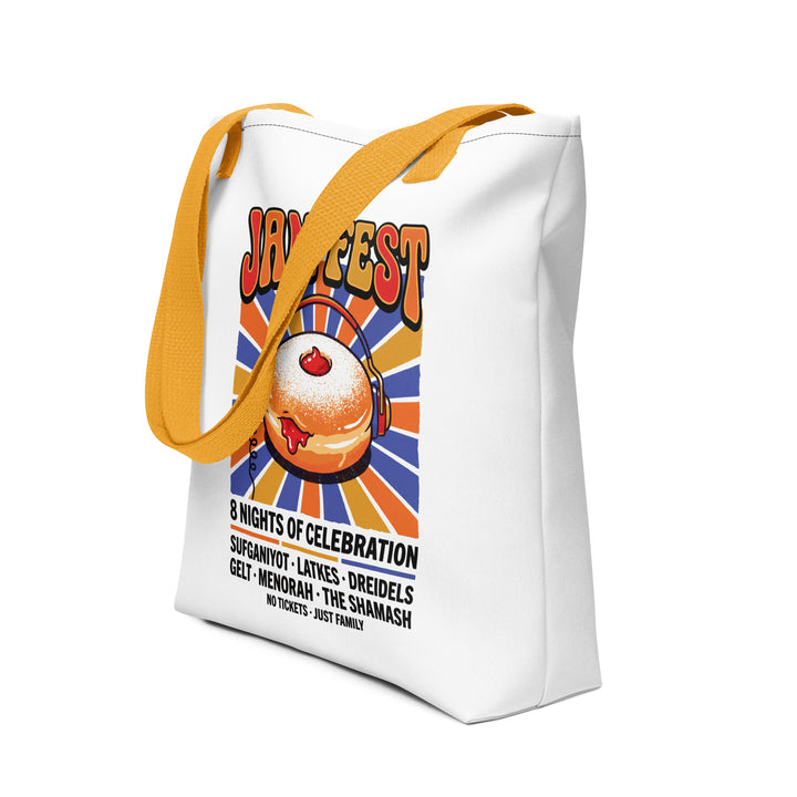 Jam Fest 8 Nights Jewish pride tote bag in Yellow - detail view