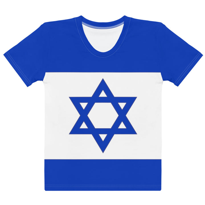 Women's Crew Neck T-Shirt | Israel Flag All Over