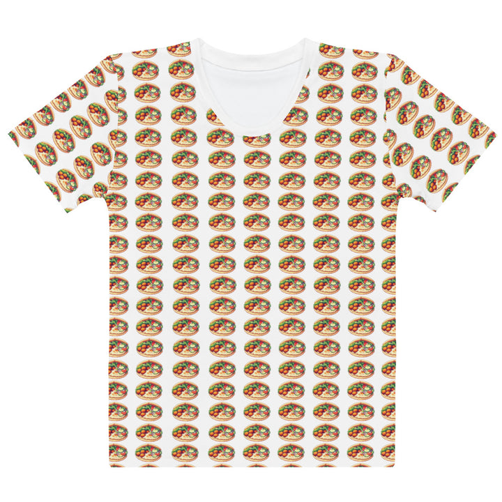 Women's Crew Neck T-Shirt | Falafel Party 16 Bit All Over