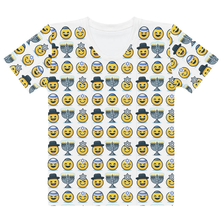 Women's Crew Neck T-Shirt | Jewish Emoji All Over