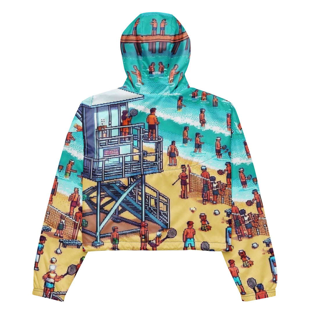 Cropped windbreaker | TLV Frishman Beach 16 Bit All Over