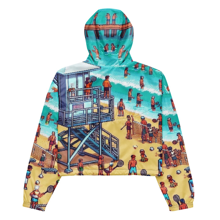 Cropped windbreaker | TLV Frishman Beach 16 Bit All Over