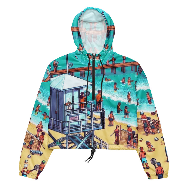 Cropped windbreaker | TLV Frishman Beach 16 Bit All Over
