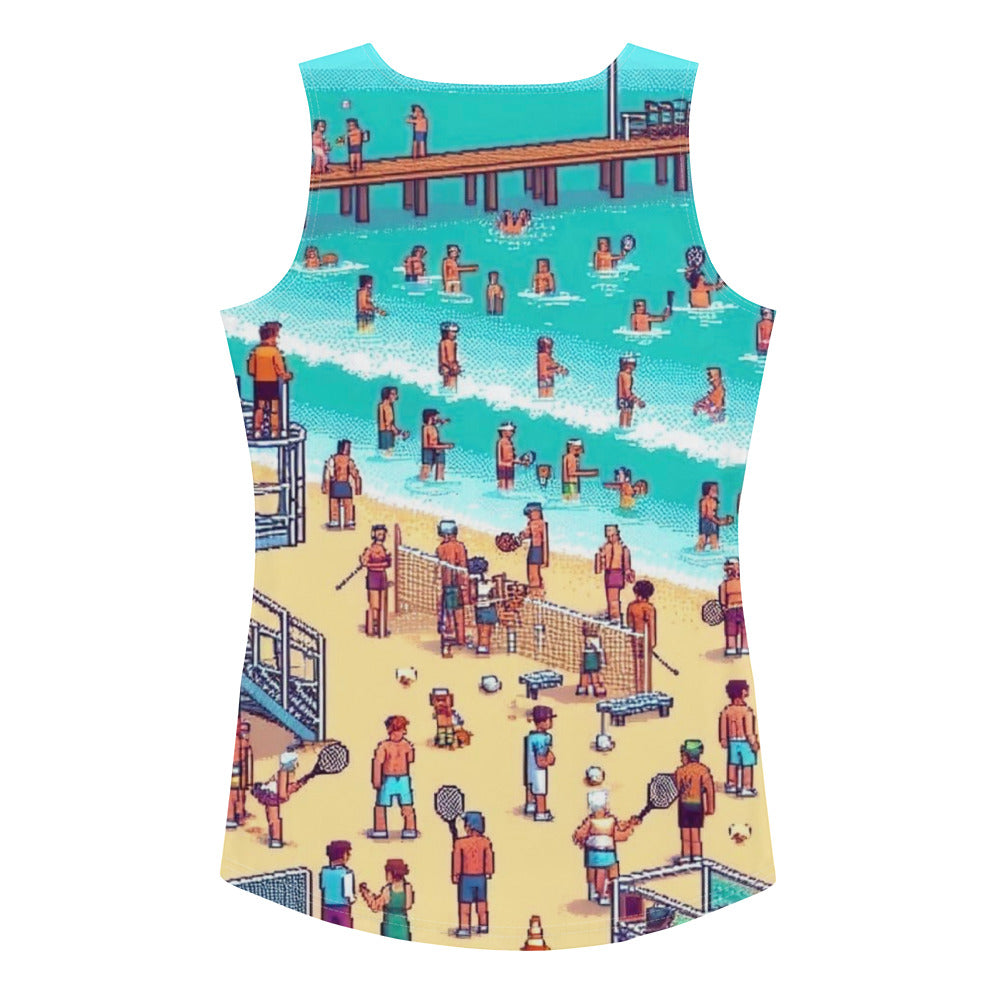Women's Tank Top | TLV Frishman Beach 16 Bit All Over