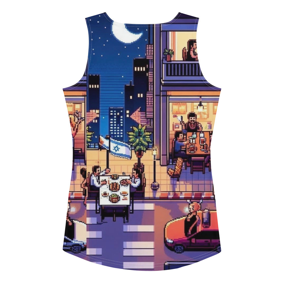 Women's Tank Top | TLV Nightlife 16 Bit All Over