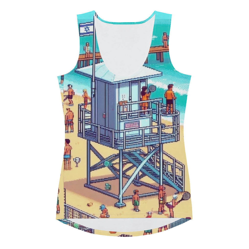 Women's Tank Top | TLV Frishman Beach 16 Bit All Over