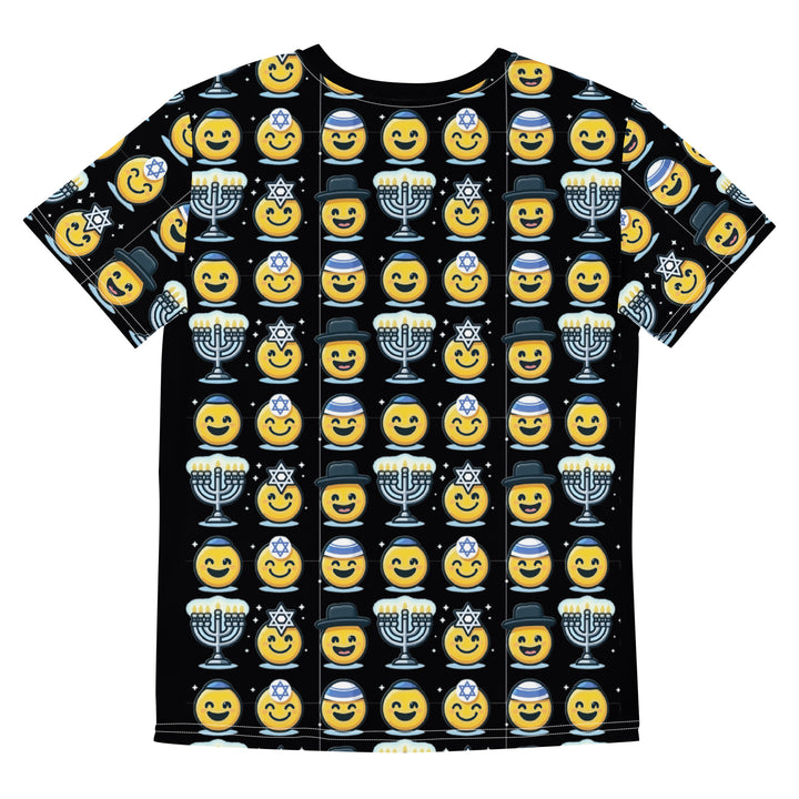 Youth T-Shirt | Jewish Emoji All Over Black