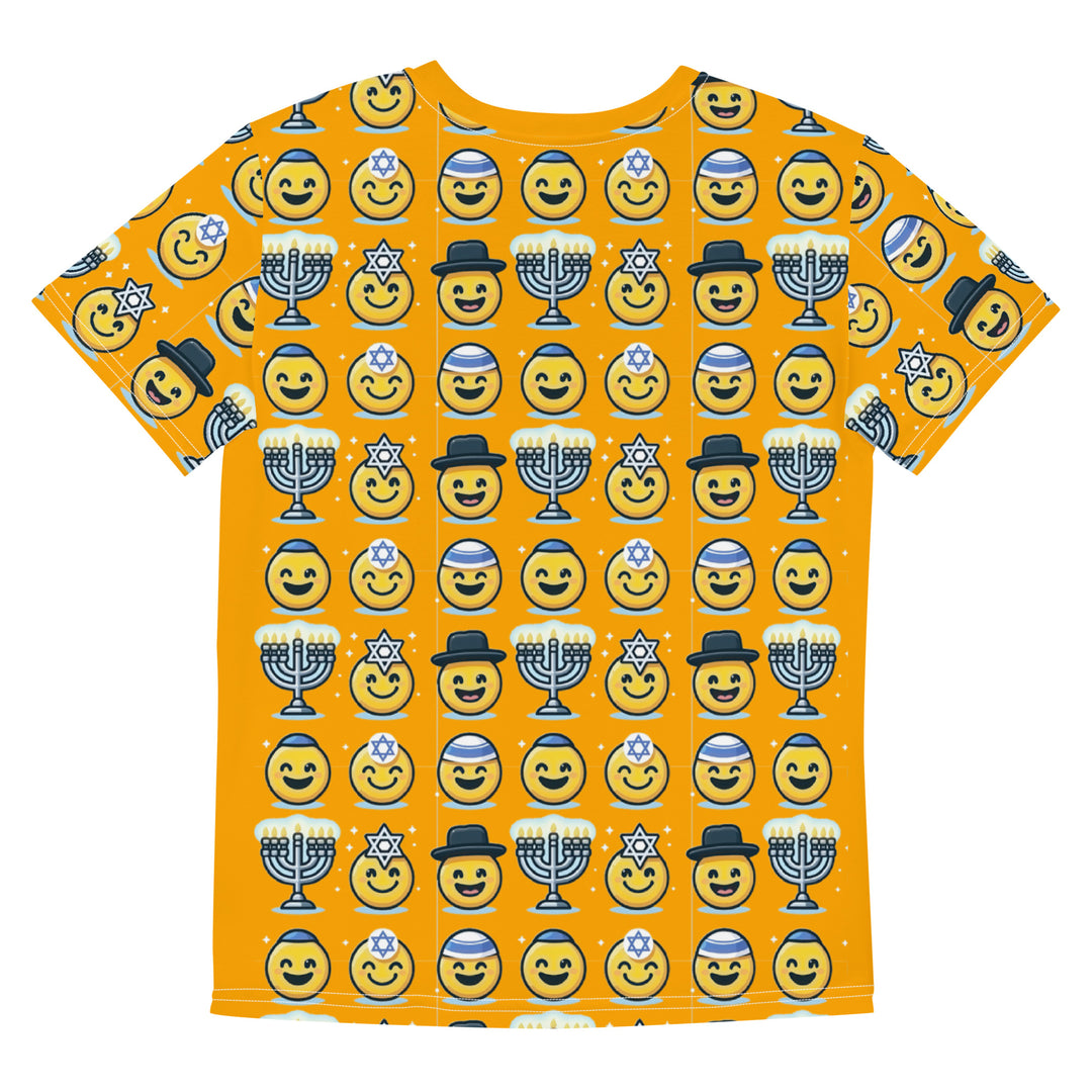 Youth T-Shirt | Jewish Emoji All Over Orange