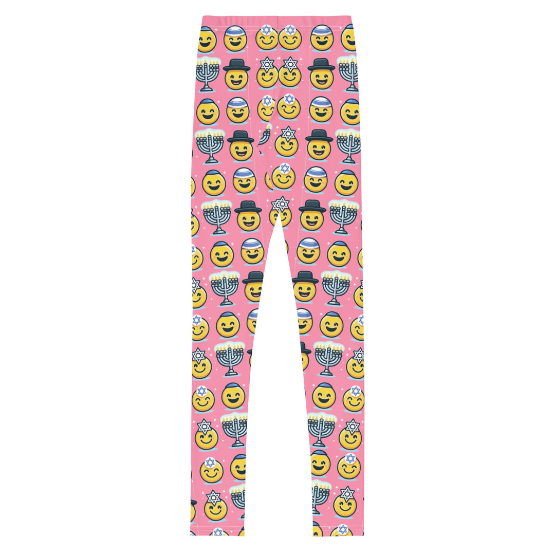 Youth Leggings | Jewish Emoji Pink