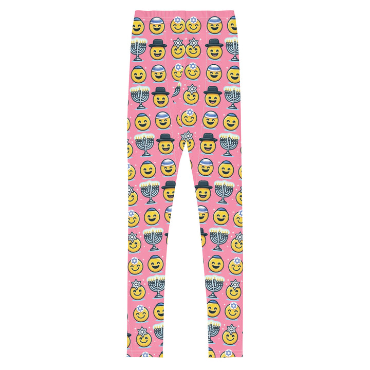 Youth Leggings | Jewish Emoji Pink