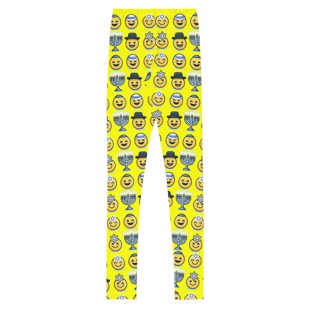 Youth Leggings | Jewish Emoji Yellow