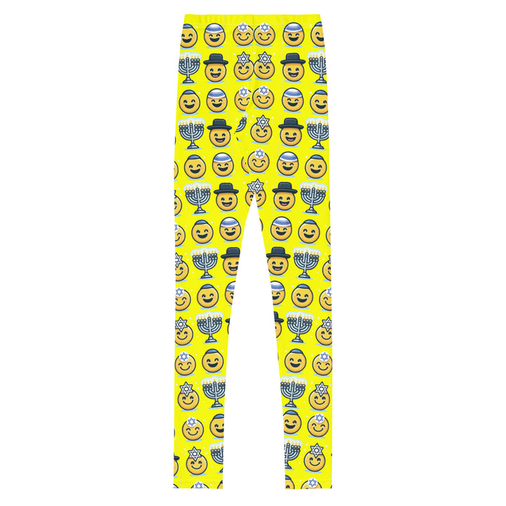 Youth Leggings | Jewish Emoji Yellow