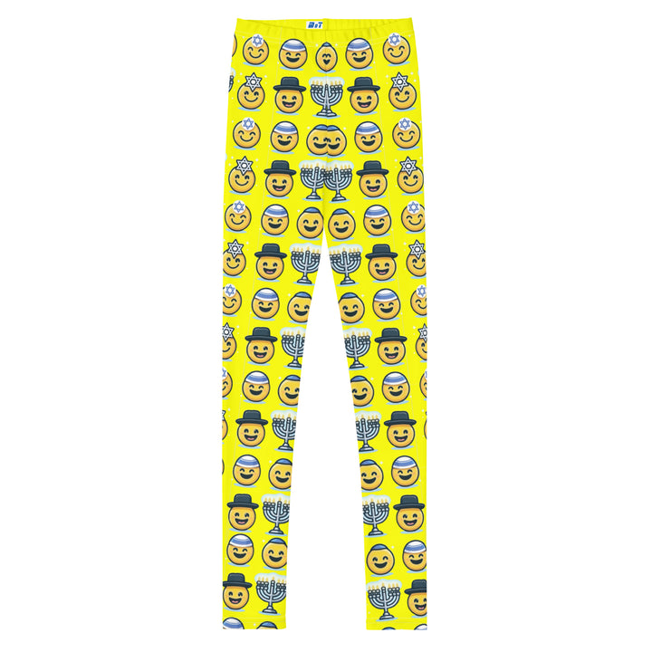 Youth Leggings | Jewish Emoji Yellow