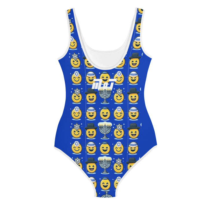 Youth Swimsuit | Jewish Emoji Blue