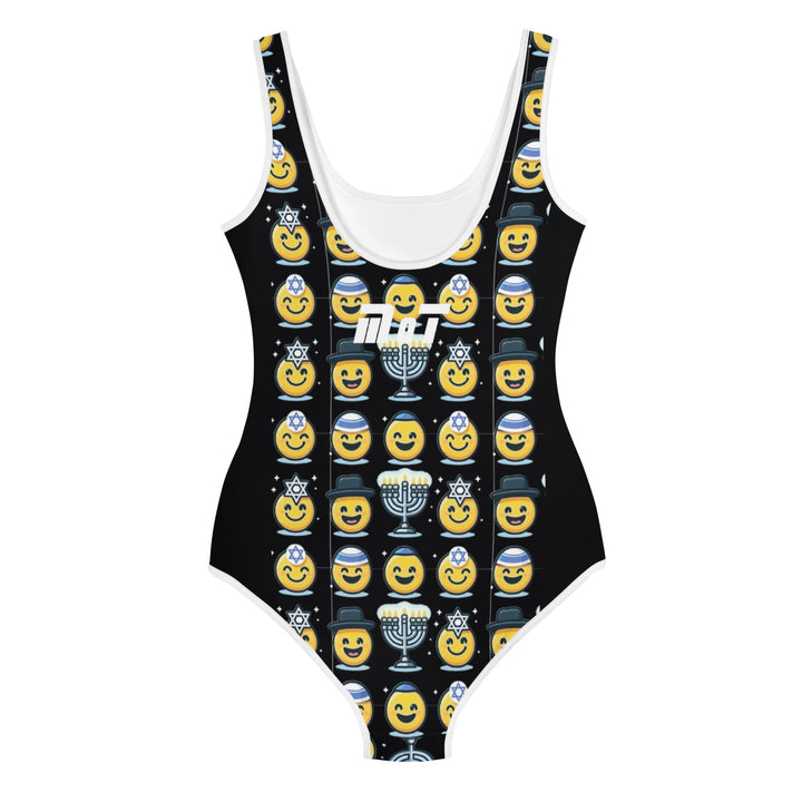 Youth Swimsuit | Jewish Emoji Black