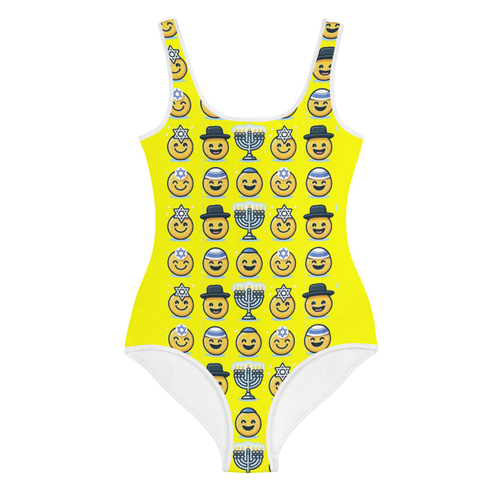 Youth Swimsuit | Jewish Emoji Yellow