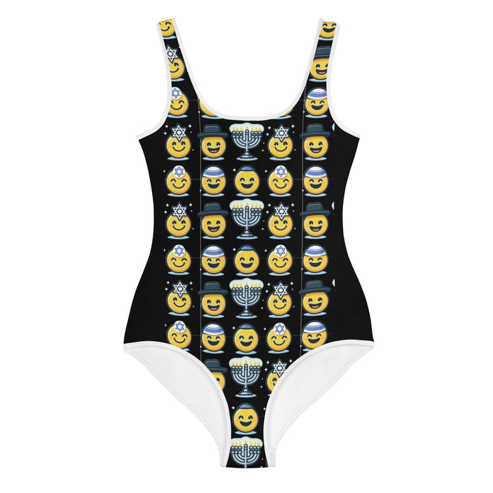 Youth Swimsuit | Jewish Emoji Black