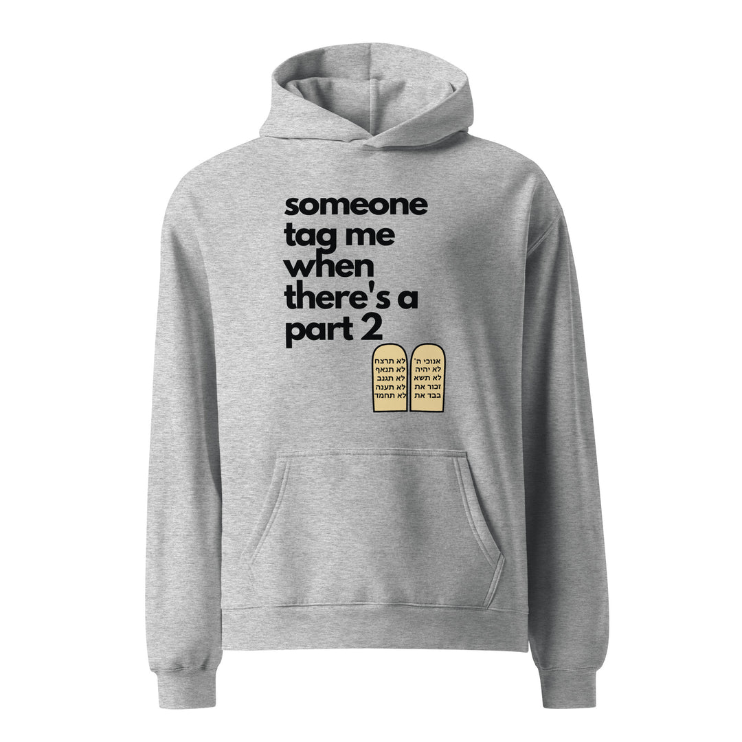 Someone Tag Me Jewish pride hoodie in Athletic Heather - lifestyle shot