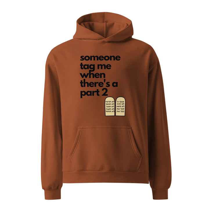 Someone Tag Me Jewish pride hoodie in Clay - detail view