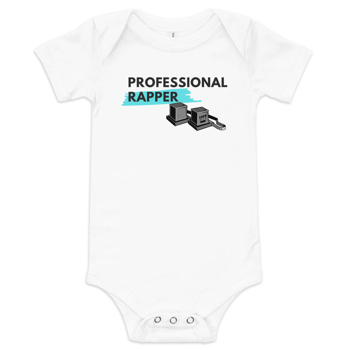 Professional Rapper Jewish pride kids baby short sleeve one piece in White - flat lay