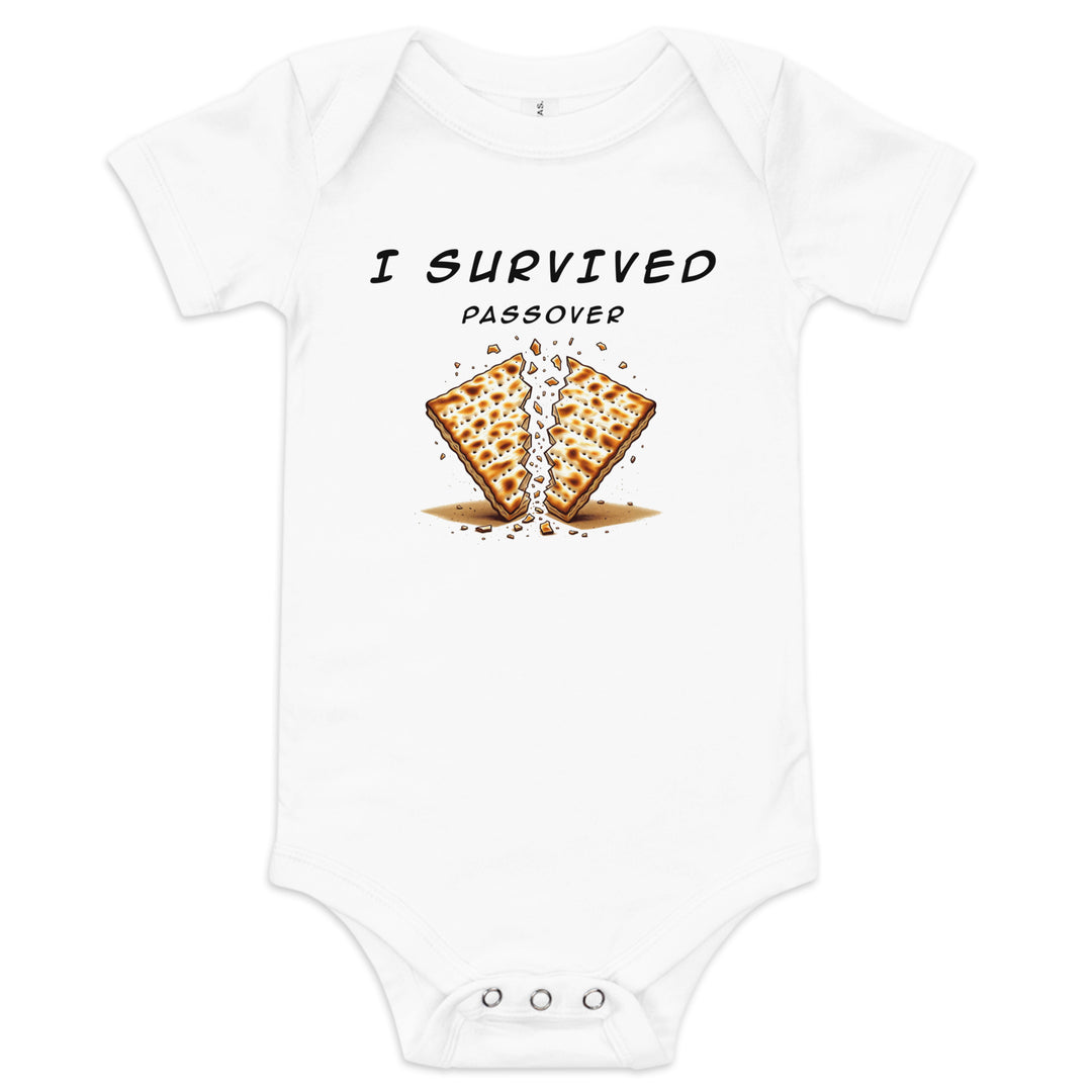 Passover Jewish pride kids baby short sleeve one piece in White - lifestyle shot