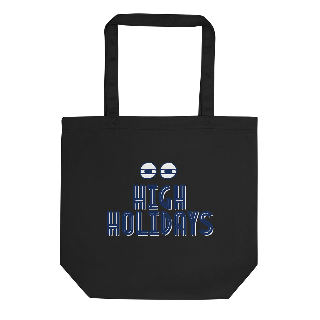 High Holidays Jewish pride organic tote bag in Black - front view