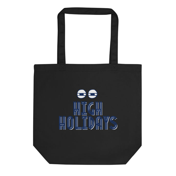 High Holidays Jewish pride organic tote bag in Black - front view