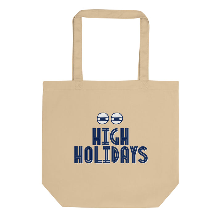 High Holidays Jewish pride organic tote bag in Oyster - back view