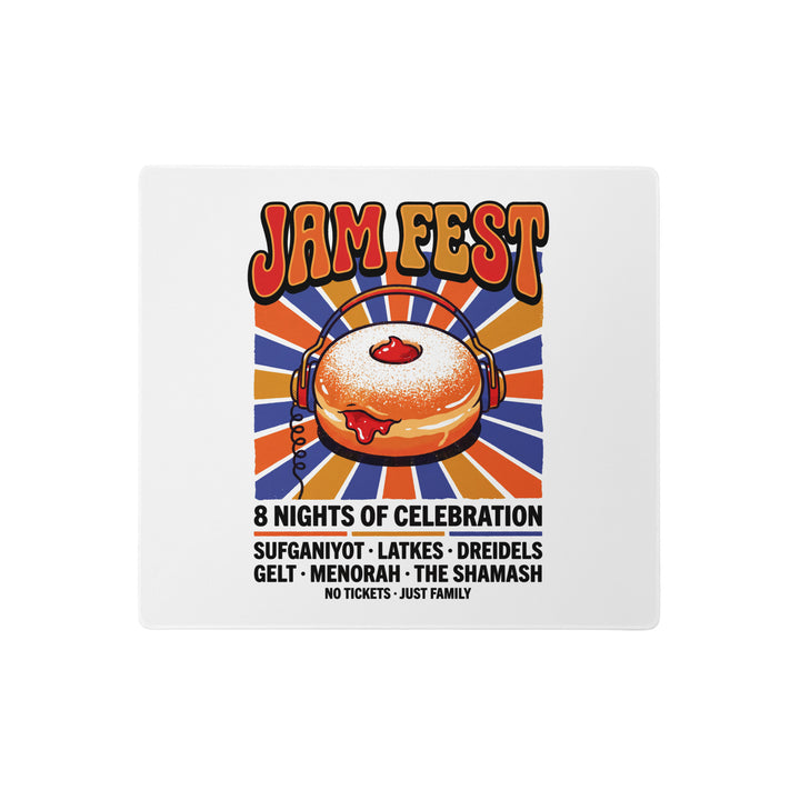 Jam Fest 8 Nights Jewish pride gaming mouse pad - back view