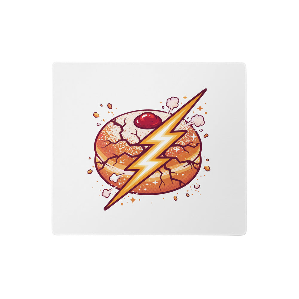 Sufganiyah Lightning Jewish pride gaming mouse pad - back view