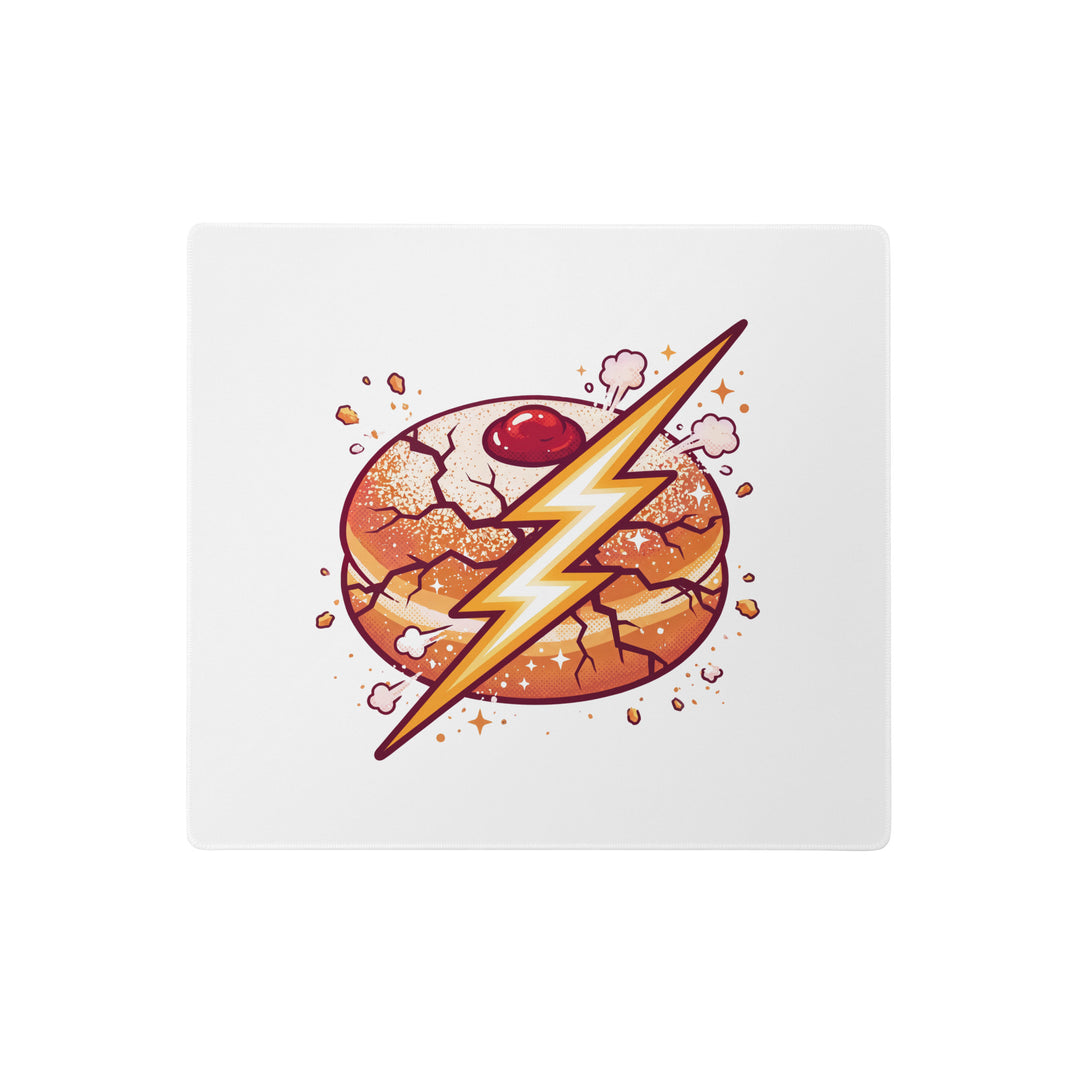 Sufganiyah Lightning Jewish pride gaming mouse pad - back view