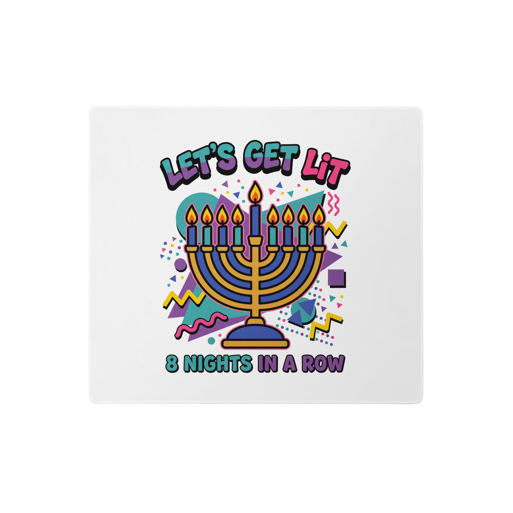 Lets Get Lit 90s Jewish pride gaming mouse pad - back view